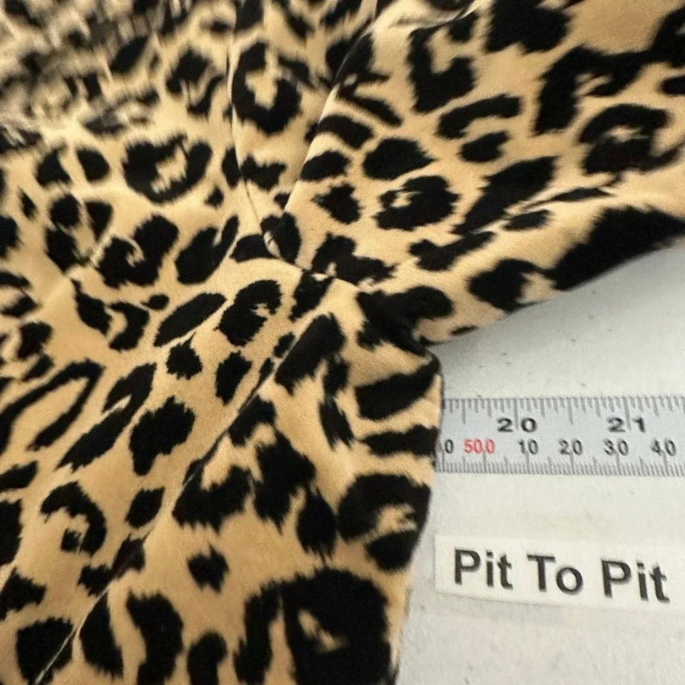 Chicos Womens Leopard Print Open Front Blazer Size 1 US M Jacket Bold Maximalist
